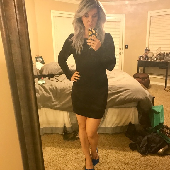 Long sleeve cutout bodycon cocktail dress - Picture 2 of 5